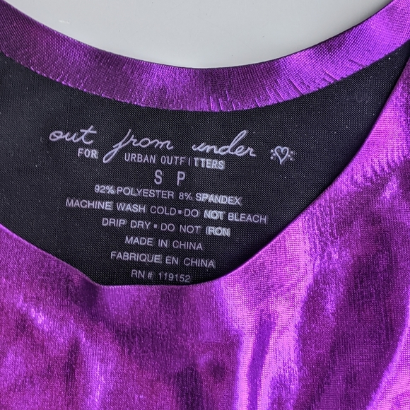Purple metallic lame bra/ crop top - Picture 3 of 3